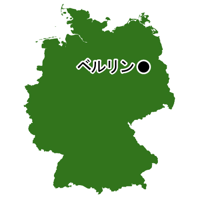 ドイツ連邦共和国無料フリーイラスト｜首都名(緑)